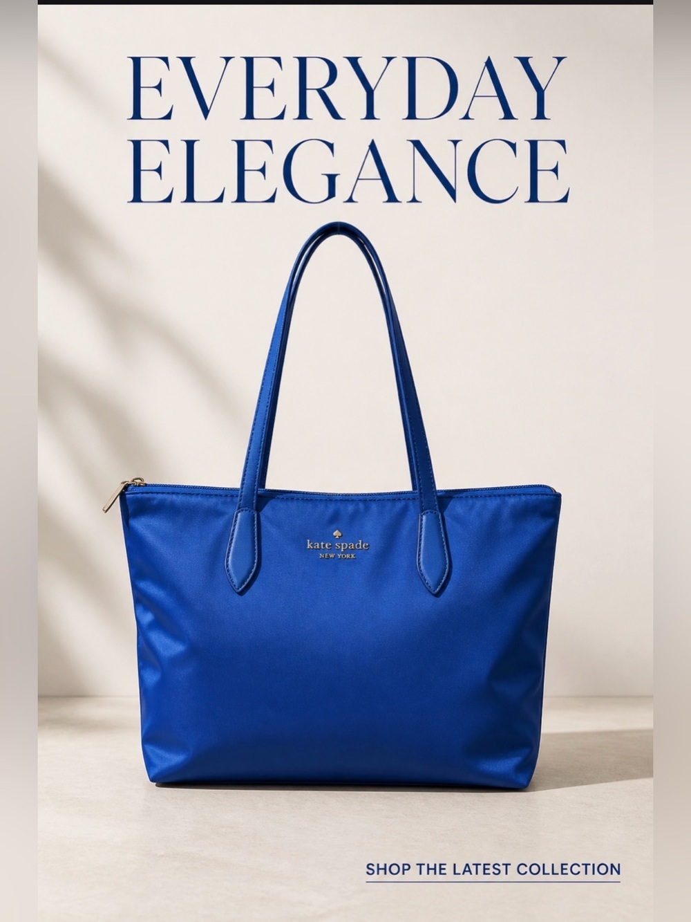 kate spade Sapphire Blue Everyday Tote EUC